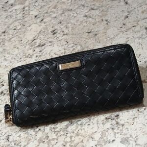 Cole Haan Weave Zip Around  Leather Wallet